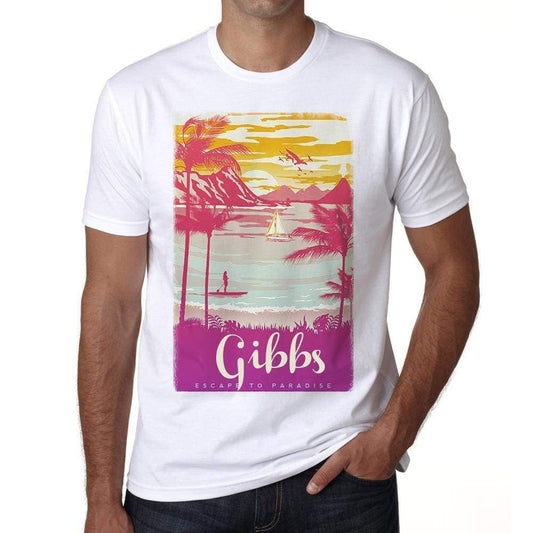 Gibbs Escape To Paradise White Mens Short Sleeve Round Neck T-Shirt 00281 - White / S - Casual