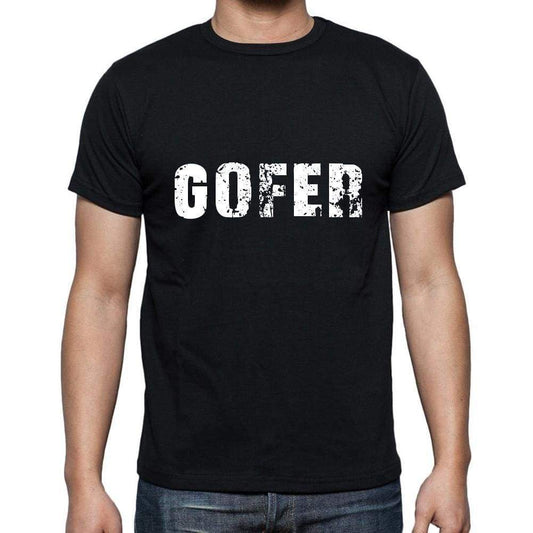 Gofer Mens Short Sleeve Round Neck T-Shirt 5 Letters Black Word 00006 - Casual