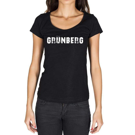 Grünberg German Cities Black Womens Short Sleeve Round Neck T-Shirt 00002 - Casual