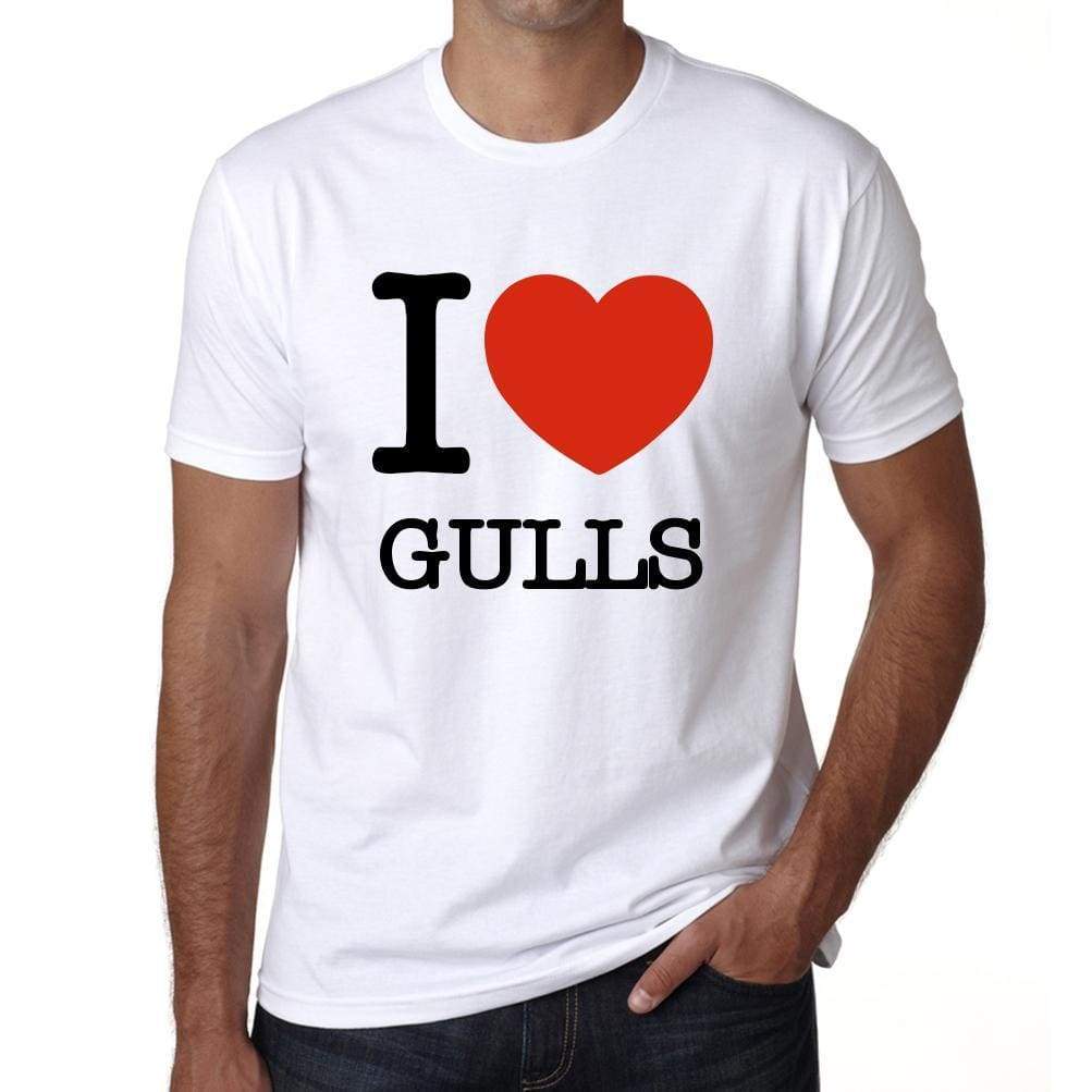 Gulls I Love Animals White Mens Short Sleeve Round Neck T-Shirt 00064 - White / S - Casual