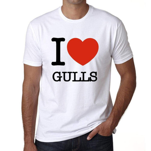 Gulls Mens Short Sleeve Round Neck T-Shirt - White / S - Casual
