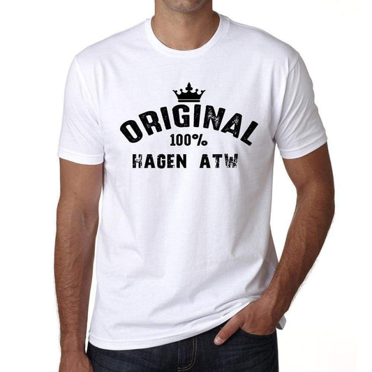 Hagen Atw 100% German City White Mens Short Sleeve Round Neck T-Shirt 00001 - Casual