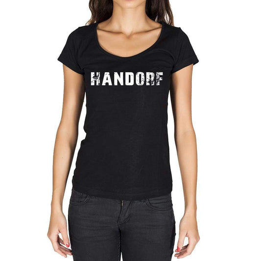 Handorf German Cities Black Womens Short Sleeve Round Neck T-Shirt 00002 - Casual