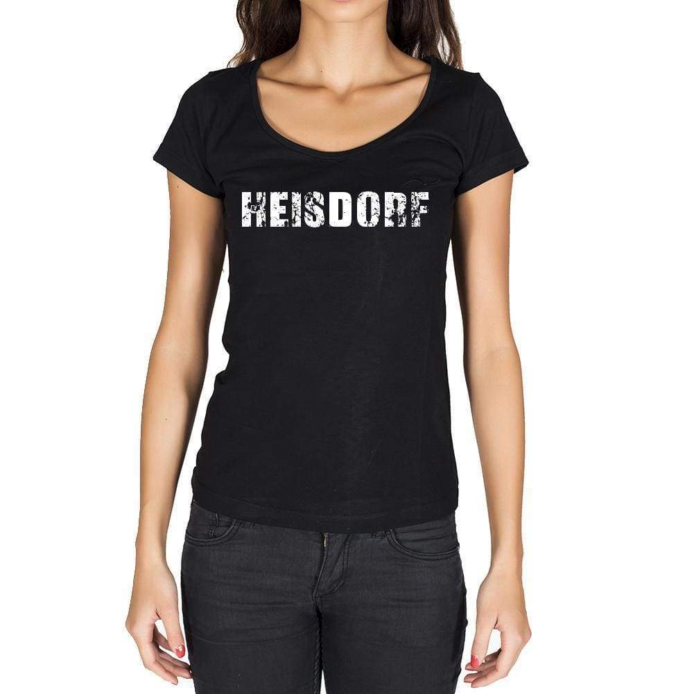Heisdorf German Cities Black Womens Short Sleeve Round Neck T-Shirt 00002 - Casual