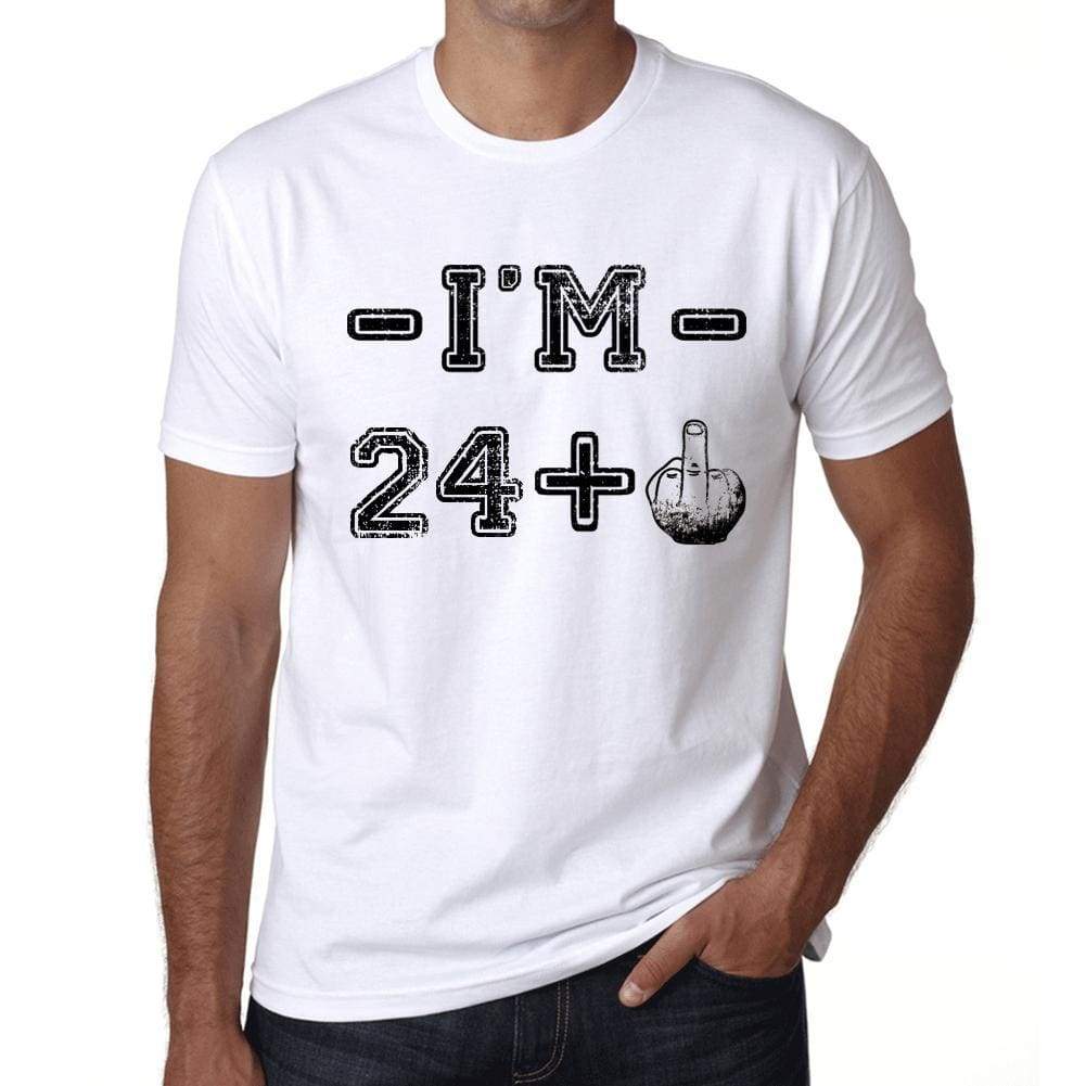 Im 24 Plus Mens T-Shirt White Birthday Gift 00443 - White / Xs - Casual