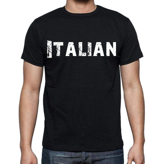 Italian White Letters Mens Short Sleeve Round Neck T-Shirt 00007