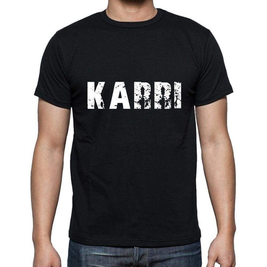 Karri Mens Short Sleeve Round Neck T-Shirt 5 Letters Black Word 00006 - Casual