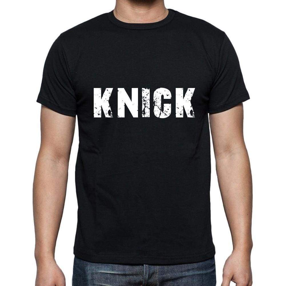 Knick Mens Short Sleeve Round Neck T-Shirt 5 Letters Black Word 00006 - Casual
