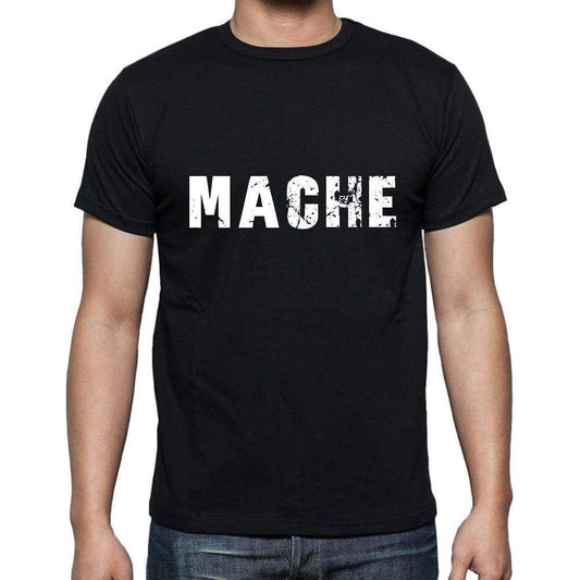 Mache Mens Short Sleeve Round Neck T-Shirt 5 Letters Black Word 00006 - Casual
