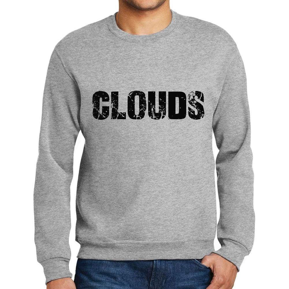 Mens Printed Graphic Sweatshirt Popular Words Clouds Grey Marl - Grey Marl / Small / Cotton - Sweatshirts