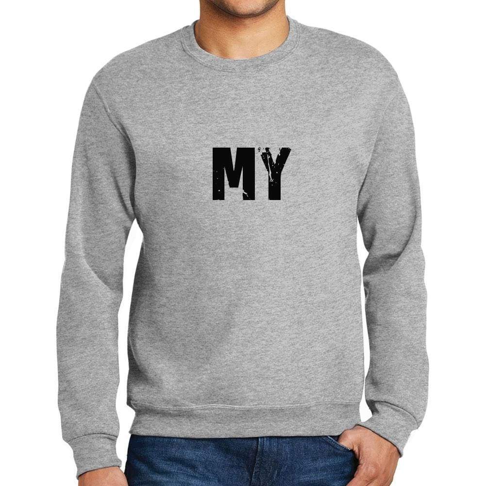 Mens Printed Graphic Sweatshirt Popular Words My Grey Marl - Grey Marl / Small / Cotton - Sweatshirts