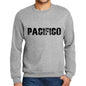 Mens Printed Graphic Sweatshirt Popular Words Pacifico Grey Marl - Grey Marl / Small / Cotton - Sweatshirts