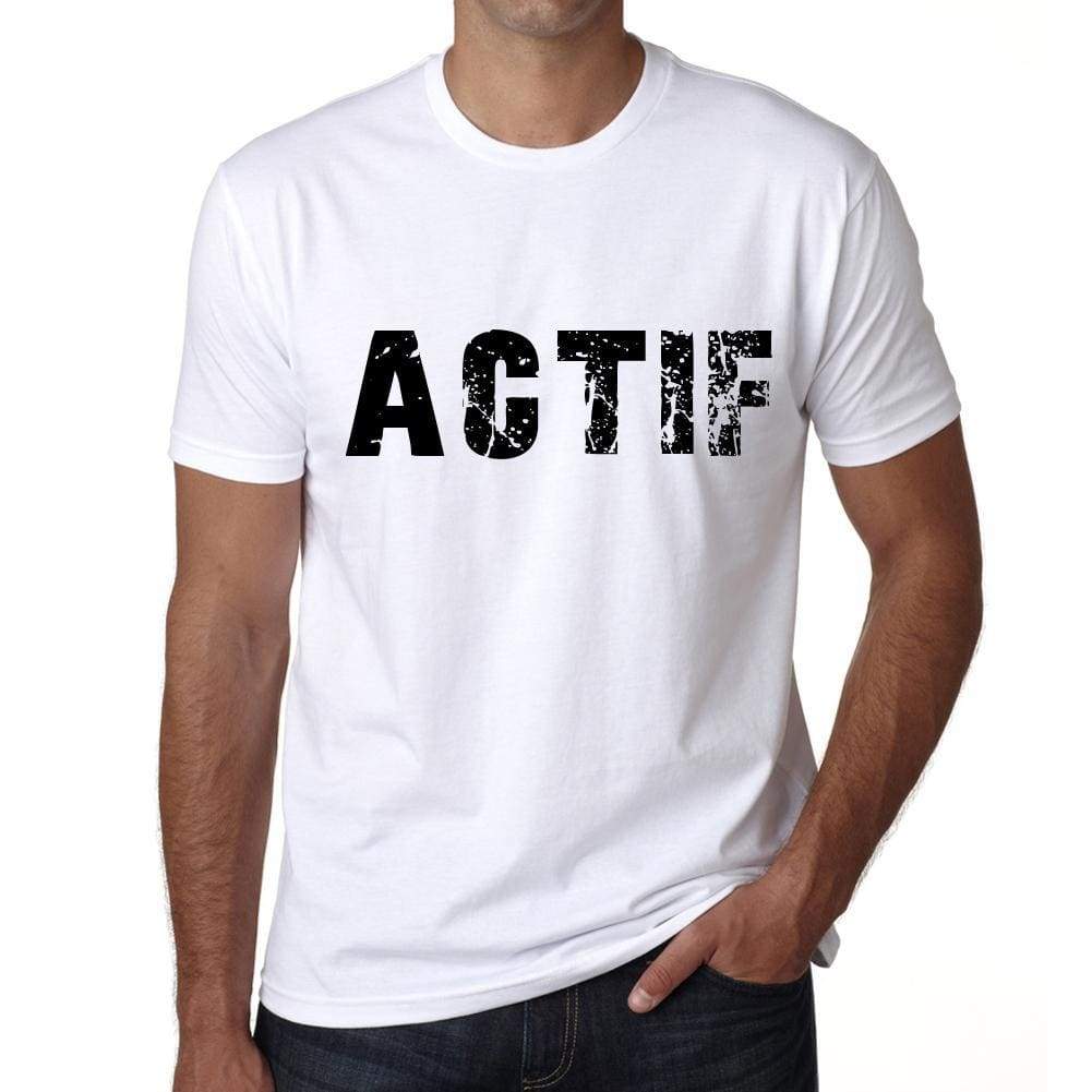 Mens Tee Shirt Vintage T Shirt Actif X-Small White 00561 - White / Xs - Casual