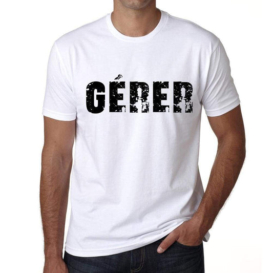 Mens Tee Shirt Vintage T Shirt Gérer X-Small White 00561 - White / Xs - Casual