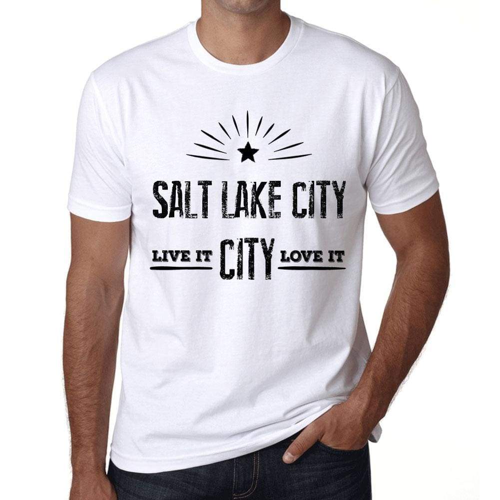 Mens Vintage Tee Shirt Graphic T Shirt Live It Love It Salt Lake City White - White / Xs / Cotton - T-Shirt