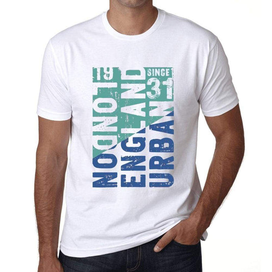 Mens Vintage Tee Shirt Graphic T Shirt London Since 31 White - White / Xs / Cotton - T-Shirt