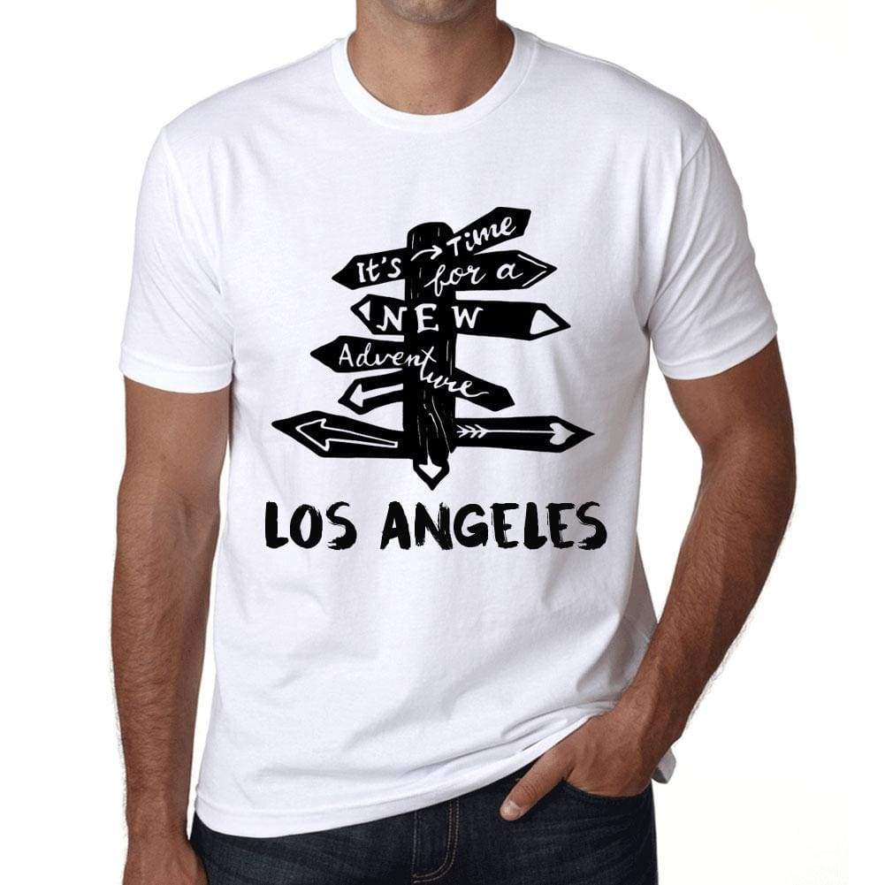 Mens Vintage Tee Shirt Graphic T Shirt Time For New Advantures Los Angeles White - White / Xs / Cotton - T-Shirt