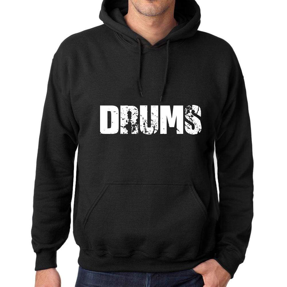 Men’s Women’s Unisex <span>Printed</span> <span>Graphic</span> Cotton <span>Hoodie</span> Soft Heavyweight Hooded Sweatshirt Pullover Popular Words DRUMS Deep Black - ULTRABASIC