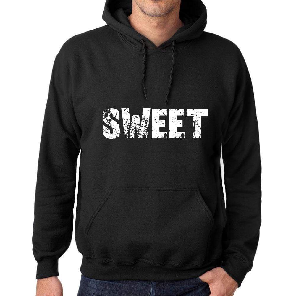 Mens Womens Unisex Printed Graphic Cotton Hoodie Soft Heavyweight Hooded Sweatshirt Pullover Popular Words Sweet Deep Black - Black / Xs /