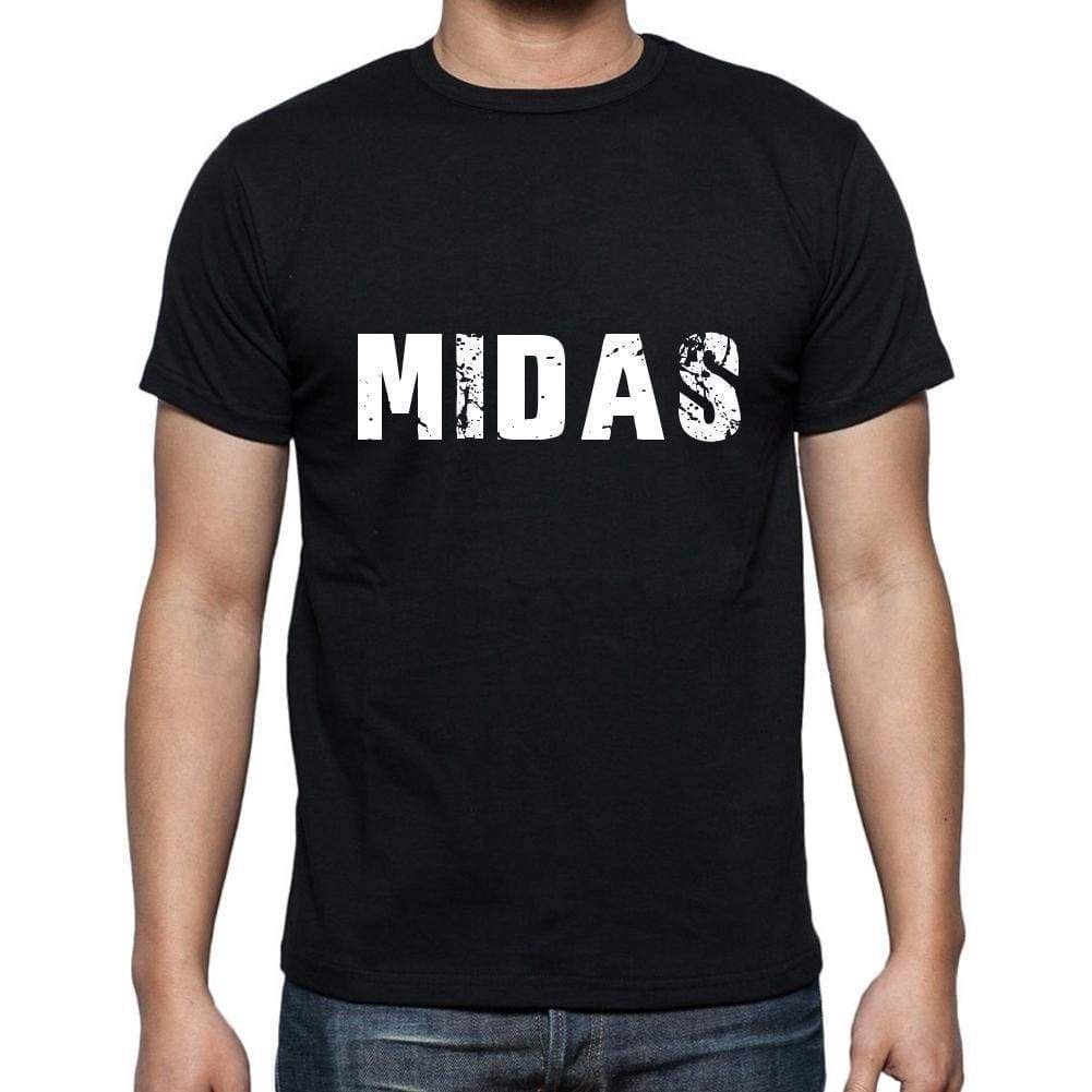 Midas Mens Short Sleeve Round Neck T-Shirt 5 Letters Black Word 00006 - Casual