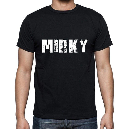 Mirky Mens Short Sleeve Round Neck T-Shirt 5 Letters Black Word 00006 - Casual