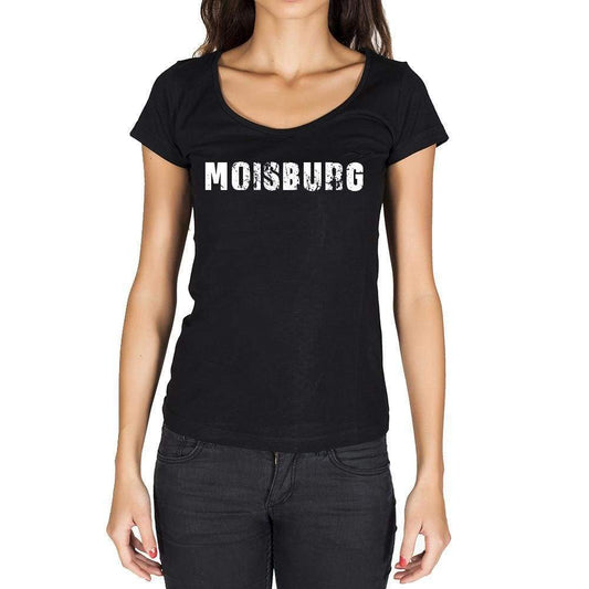 Moisburg German Cities Black Womens Short Sleeve Round Neck T-Shirt 00002 - Casual