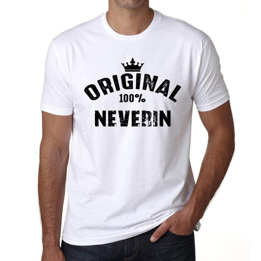 Neverin 100% German City White Mens Short Sleeve Round Neck T-Shirt 00001 - Casual