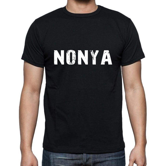 Nonya Mens Short Sleeve Round Neck T-Shirt 5 Letters Black Word 00006 - Casual