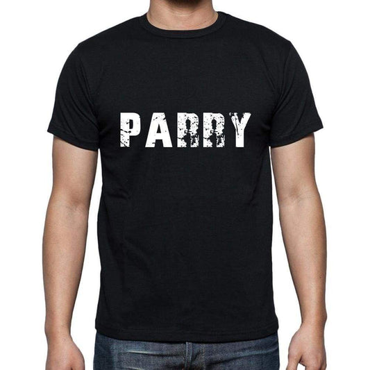 Parry Mens Short Sleeve Round Neck T-Shirt 5 Letters Black Word 00006 - Casual