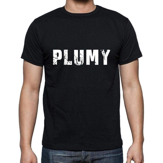 Plumy Mens Short Sleeve Round Neck T-Shirt 5 Letters Black Word 00006 - Casual