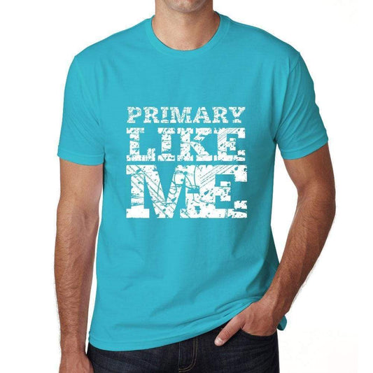 Primary Like Me Blue Mens Short Sleeve Round Neck T-Shirt - Blue / S - Casual