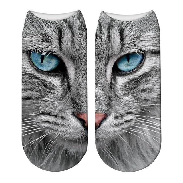 SexeMara New Design 3D Cat Print Women Unisex Christmas Socks Meias Cat Face 3D Printed Female Sock Harajuku Pet Cute Ankle Soc