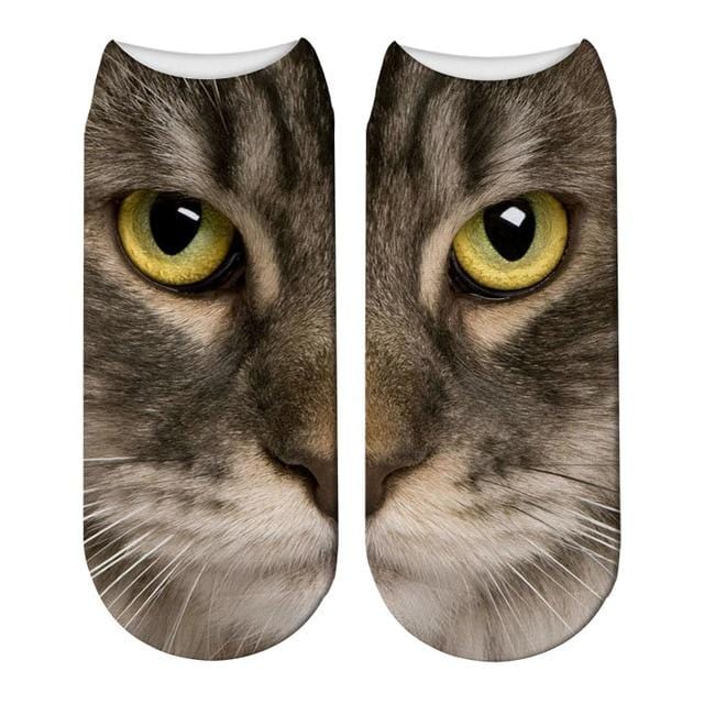 SexeMara New Design 3D Cat Print Women Unisex Christmas Socks Meias Cat Face 3D Printed Female Sock Harajuku Pet Cute Ankle Soc