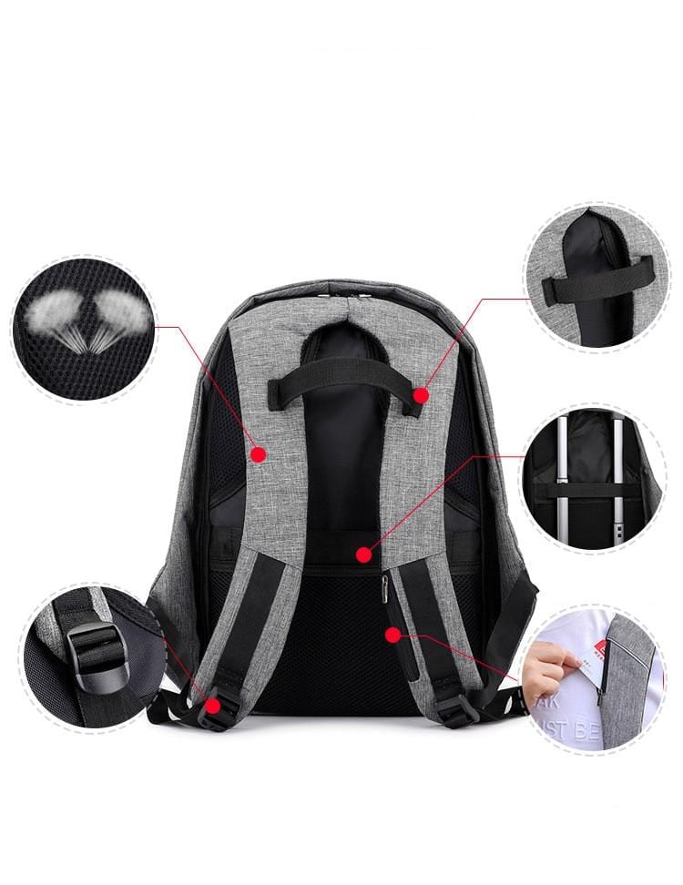 Anti-theft Bag Men Laptop Rucksack Travel Backpack Women Large Capacity Business USB Charge College Student School Shoulder Bags-Bag-Ultrabasic