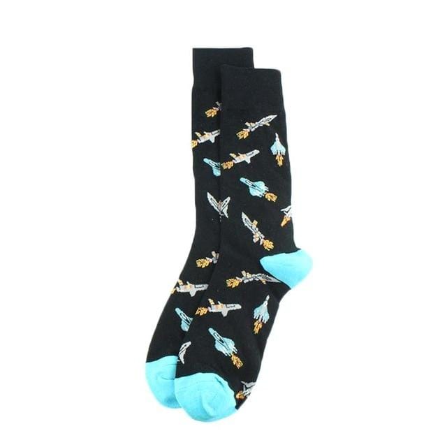 Creative Food Animal Socks Combed Cotton Funny Socks Men Novelty Design Plane Dinosaur Crew Skateboard Socks Calcetines Hombre