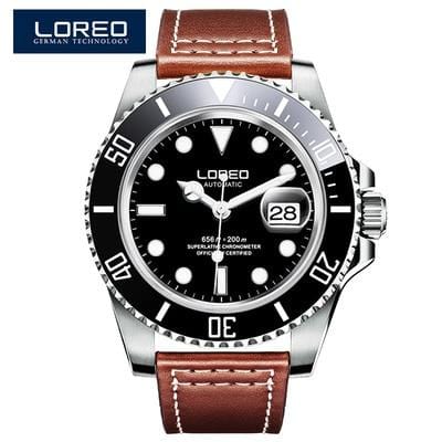 LOREO Luxury Brand Diving Men Military Sport Watches Men's Automatic Mechanical Clock Waterproof 200M Date Wristwatch Reloj