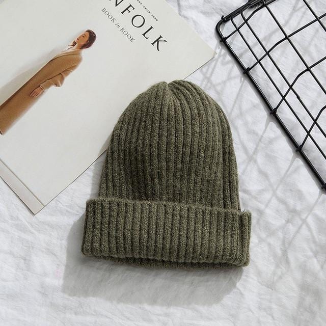 Beanies Women 2019 New Solid Knitted Warm Soft Trendy Hats Simple Korean Style Womens Wool Casual Caps Elegant All-match Beanie