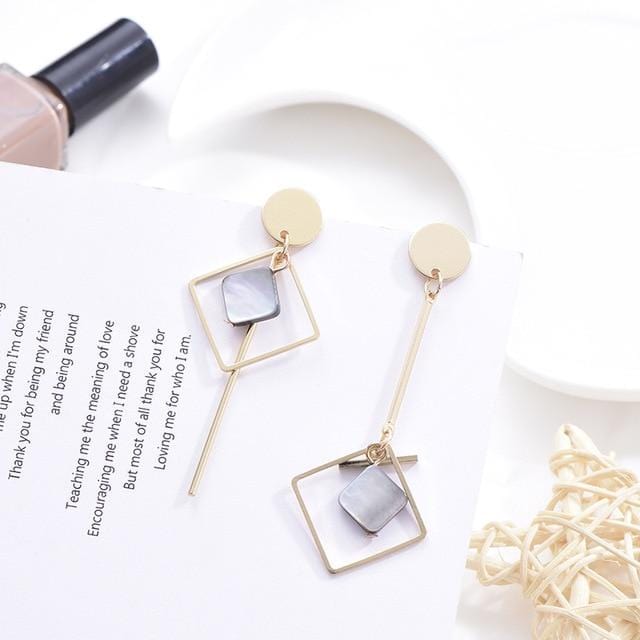 Acrylic Earrings 2019 Big Statement Earrings for Women Resin Oval Square Geometric Drop Dangle Earrings Bohemian Jewelry Gift