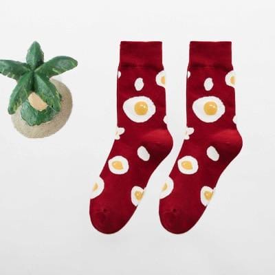 Women Happy Funny Socks With Print Art Cute Warm Winter Socks With Avocado Sushi Food Cotton Fashion Harajuku Unisex Sock 1 Pair