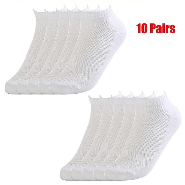 20Pcs=10Pair Solid Mesh Men's Socks Invisible Ankle Socks Men Summer Breathable Thin Male Boat Socks HOT SALE 2020