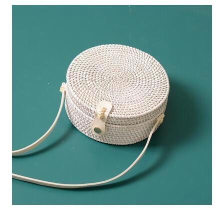 Woven Rattan Bag Round Straw Shoulder Bag Small Beach HandBags Women Summer Hollow Handmade Messenger Crossbody Bags