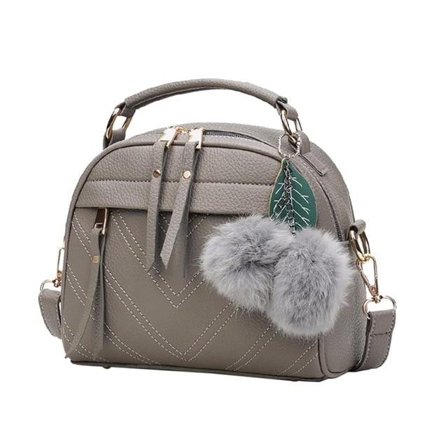 PU Leather Handbag For Women Girl Fashion Tassel Messenger Bags With Ball Bolsa Female Shoulder Bags Ladies Party Crossby Bag