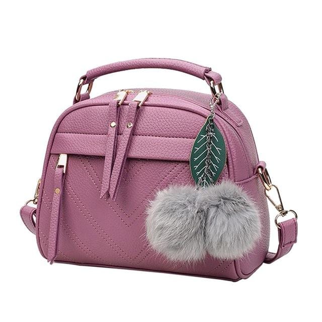 PU Leather Handbag For Women Girl Fashion Tassel Messenger Bags With Ball Bolsa Female Shoulder Bags Ladies Party Crossby Bag