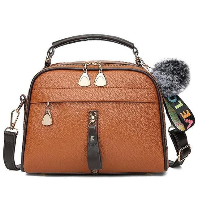 PU Leather Handbag For Women Girl Fashion Tassel Messenger Bags With Ball Bolsa Female Shoulder Bags Ladies Party Crossby Bag