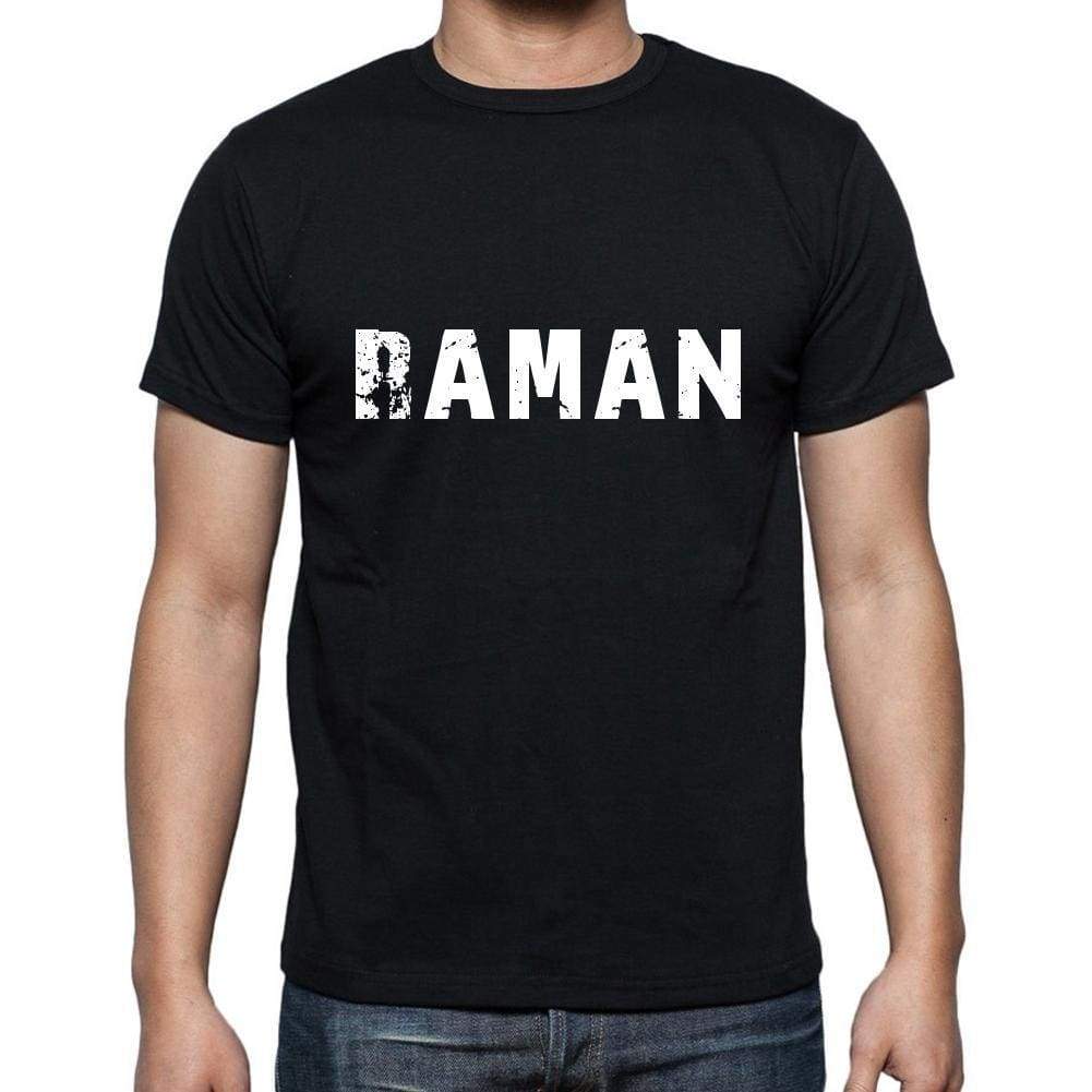 Raman Mens Short Sleeve Round Neck T-Shirt 5 Letters Black Word 00006 - Casual
