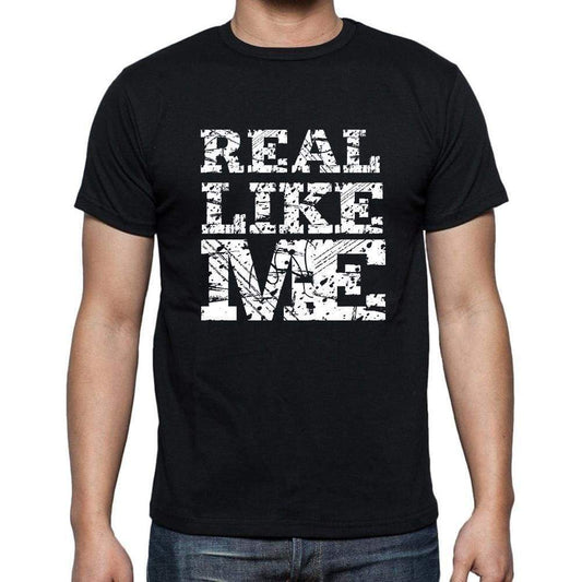 Real Like Me Black Mens Short Sleeve Round Neck T-Shirt 00055 - Black / S - Casual