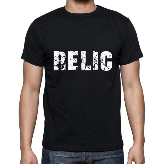 Relic Mens Short Sleeve Round Neck T-Shirt 5 Letters Black Word 00006 - Casual