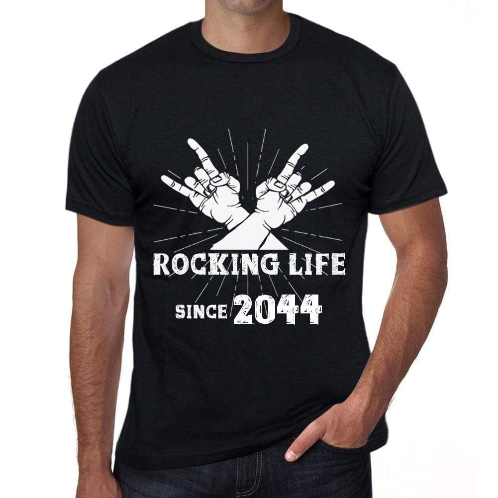 Rocking Life Since 2044 Mens T-Shirt Black Birthday Gift 00419 - Black / Xs - Casual