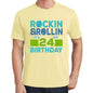 Rockin&rollin 24 Yellow Mens Short Sleeve Round Neck T-Shirt 00278 - Yellow / S - Casual