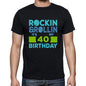 Rockin&rollin 40 Black Mens Short Sleeve Round Neck T-Shirt Gift T-Shirt 00340 - Black / S - Casual